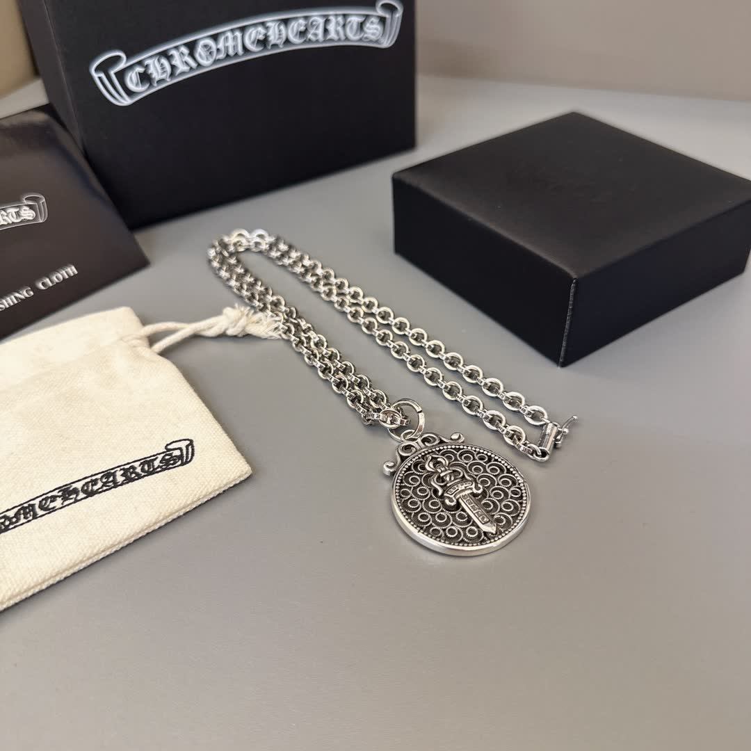 Chrome Hearts Chromeharts Silver Sword Pendant Necklace